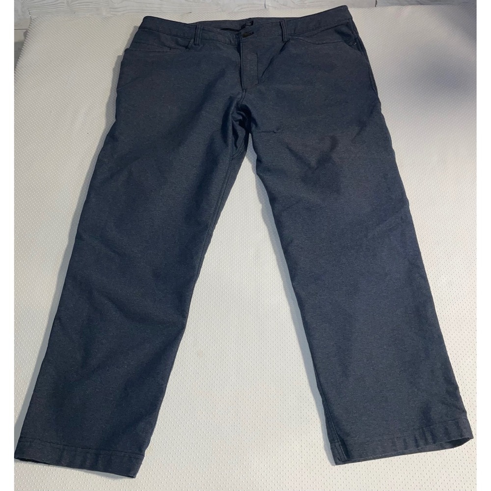 Lululemon Mens Commission Pants Slim‎ Fit Blue Cotton Blend 
Size 38x28 Stretch